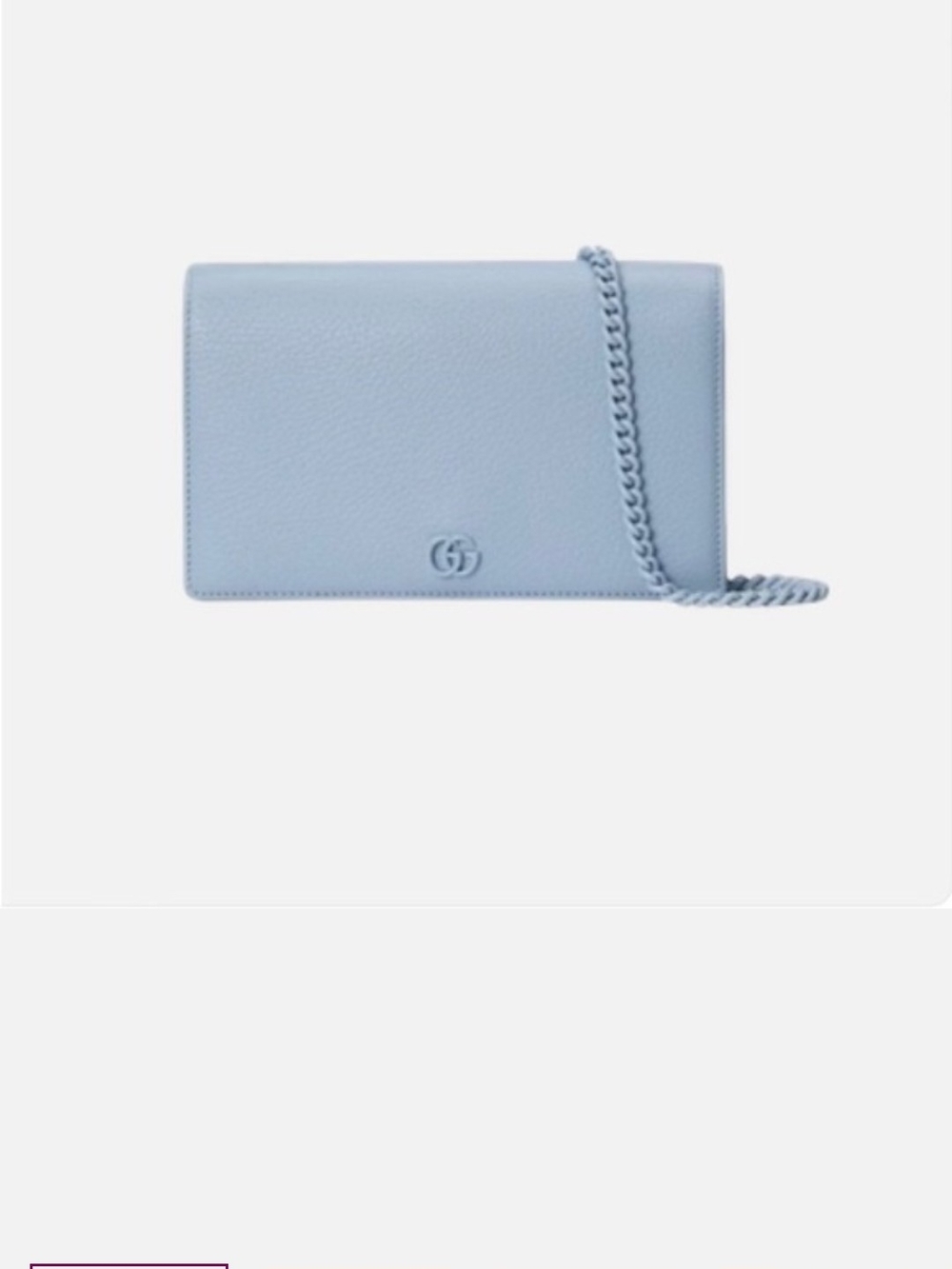 Gucci Pastel Blue Pebbled Leather Chain Crossbody